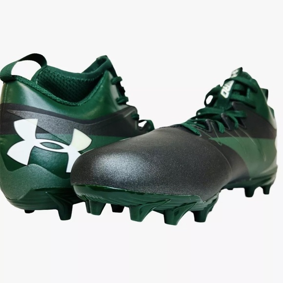 Under Armour Nitro Mid Green Black Football Cleats 1290962-055 Mens Size 14 - Picture 1 of 10